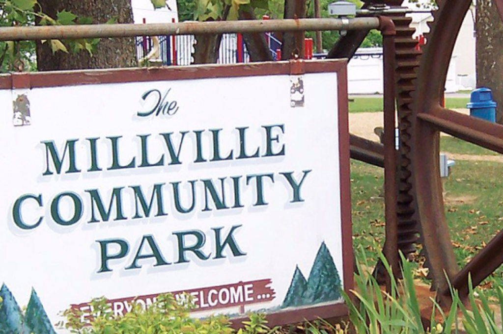 This image show a sign from the Millville Community Park that says Millville Community Park