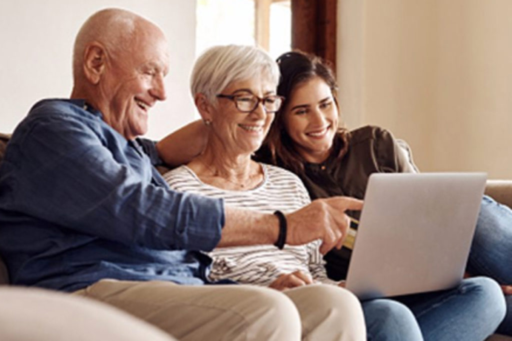 family at computer